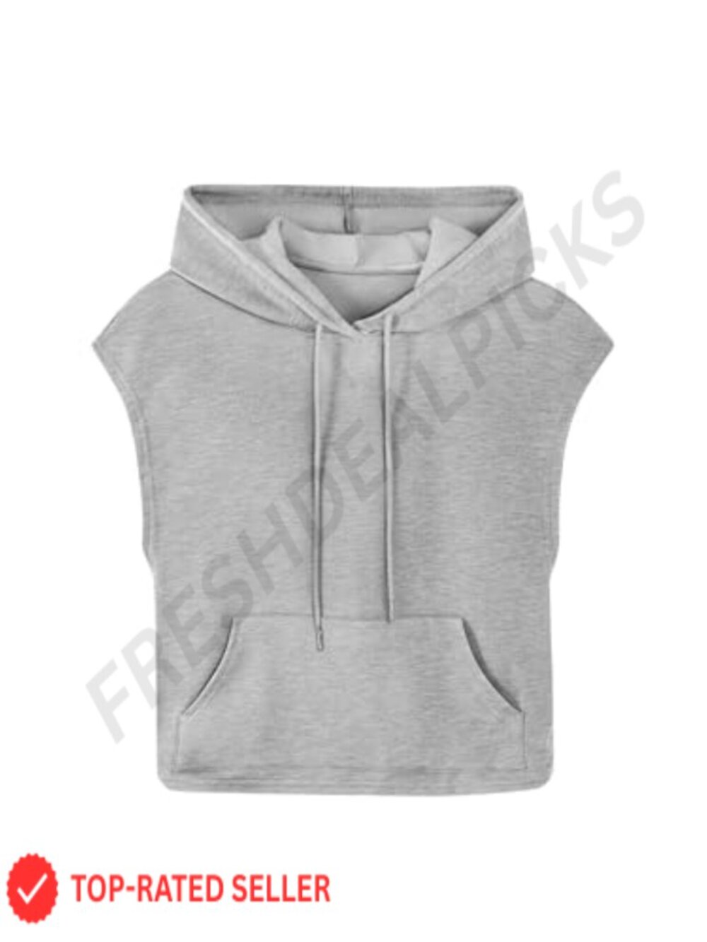 Sleeveless Hooded Crop Tank Top Drawstring Workout Casual